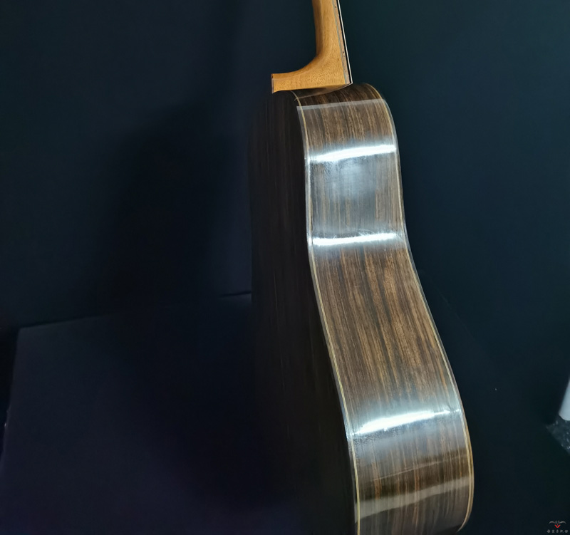 手工吉他 - 悟空吉他坊 - 型号WK-018-D - 5A级印玫 - 手工吉他侧板实拍