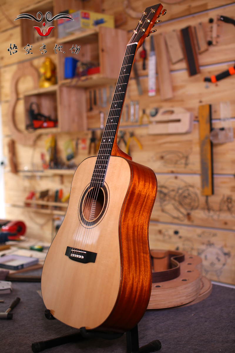 型号WK-023-D桃花芯背侧板-手工吉他45度角