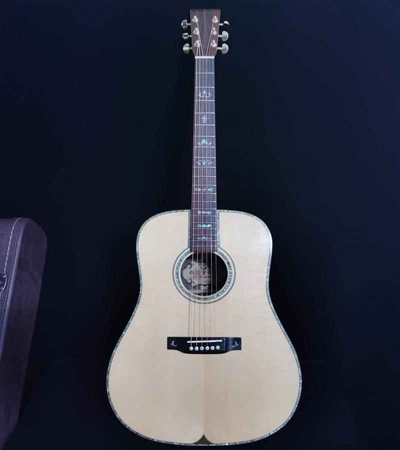 手工吉他WK-018-D5A级印玫虫胶款-整体展示图